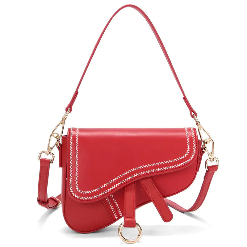 Versatile Women's Saddle Shoulder Bag - Kangaroo Style